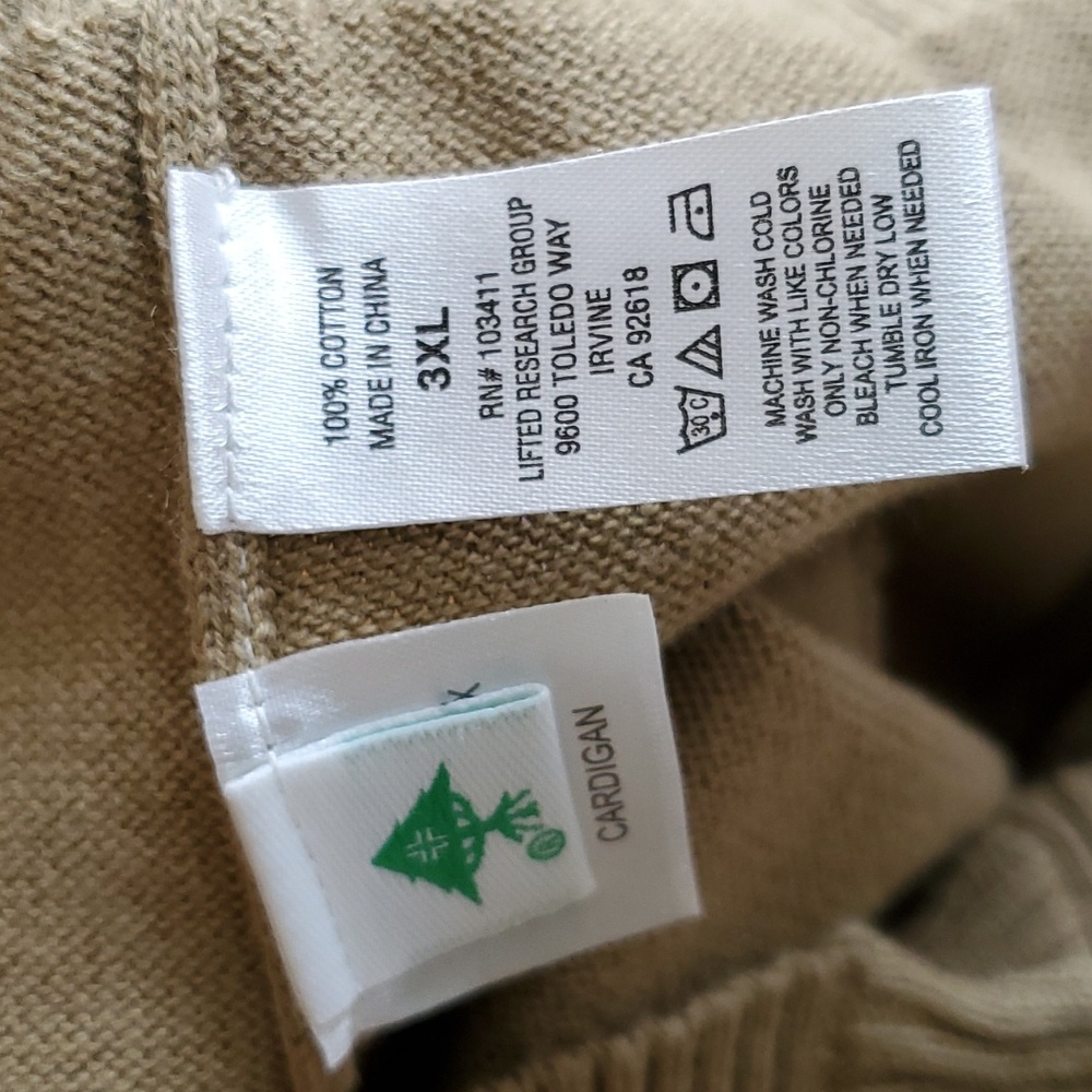 LRG Clothing & Equipment Storica Cotton British Khaki Tan Cardigan Size 3 XL - Picture 12 of 14